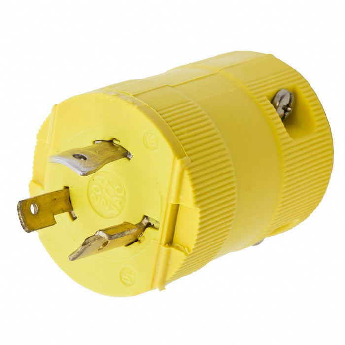 LckPlg Straight 20 A Yellow Nylon 3Blds