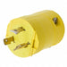 LckPlg Straight 20 A Yellow Nylon 3Blds