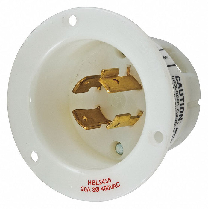 Flg LckInl 20 A White L16-20P Steel