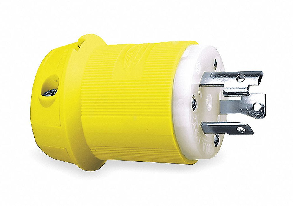 LckPlg Straight 30 A Yellow Nylon 3Blds