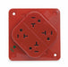 Receptacle Red 20 A 2P3W Back 1PK