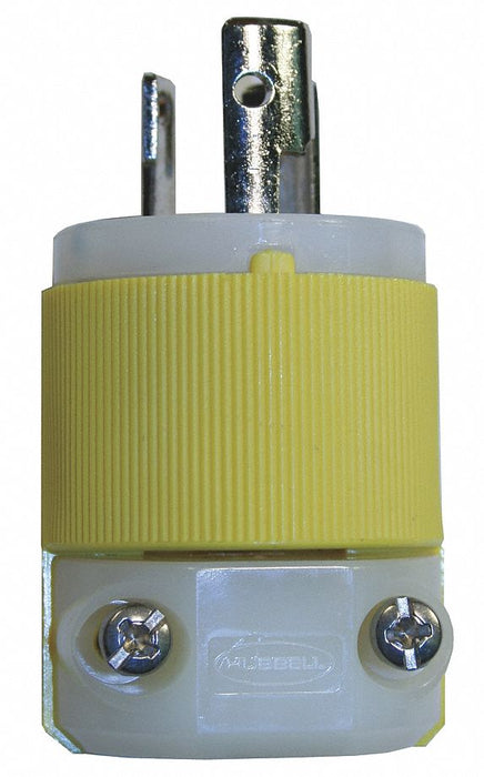 LckPlg Straight 15 A Yellow Nylon 3Blds