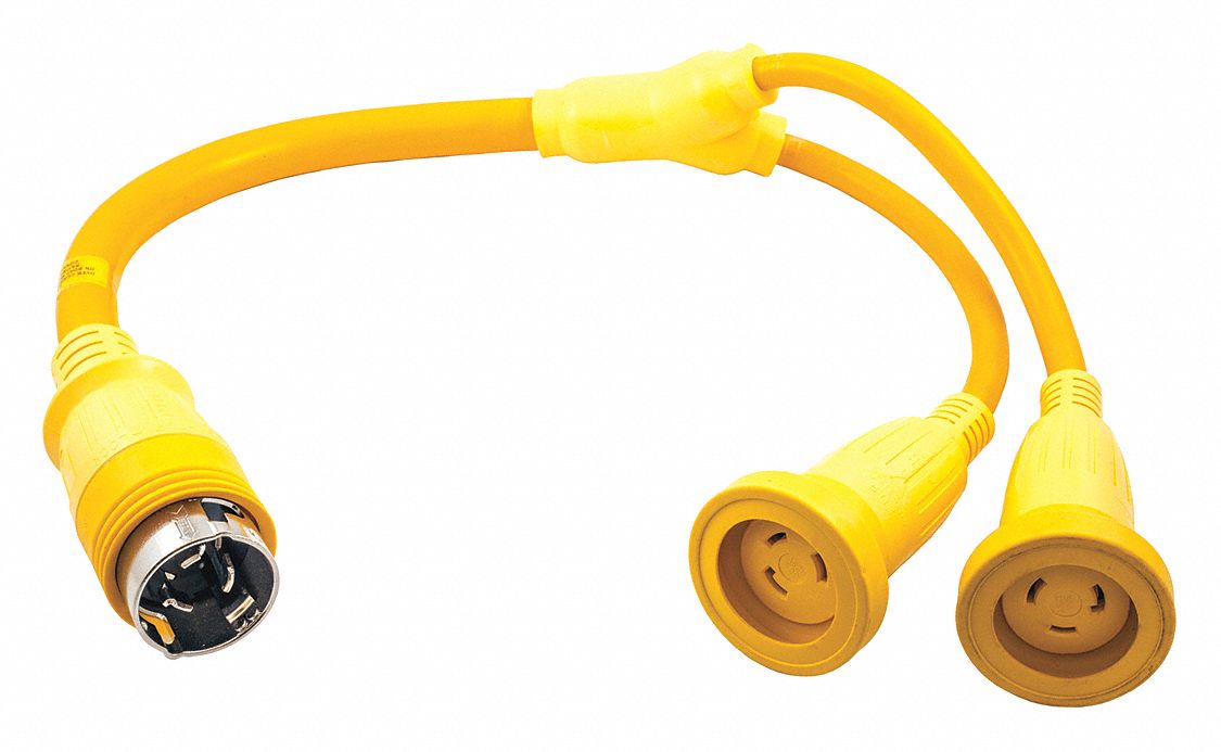 MarineAdapter 3-1/2ft Yellow 2Outlet