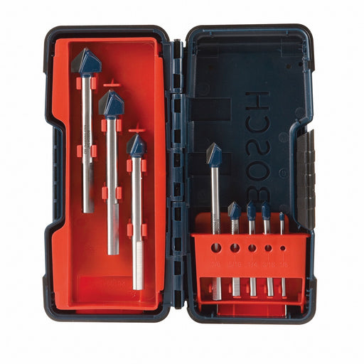 Glass and Tile Drill Set 8pc Carb Tip