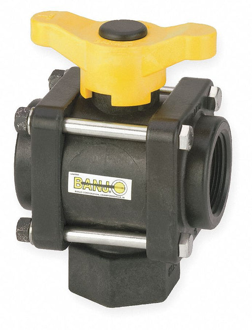 Manual 3-Way Ball Valve 1 1/2 Polypro