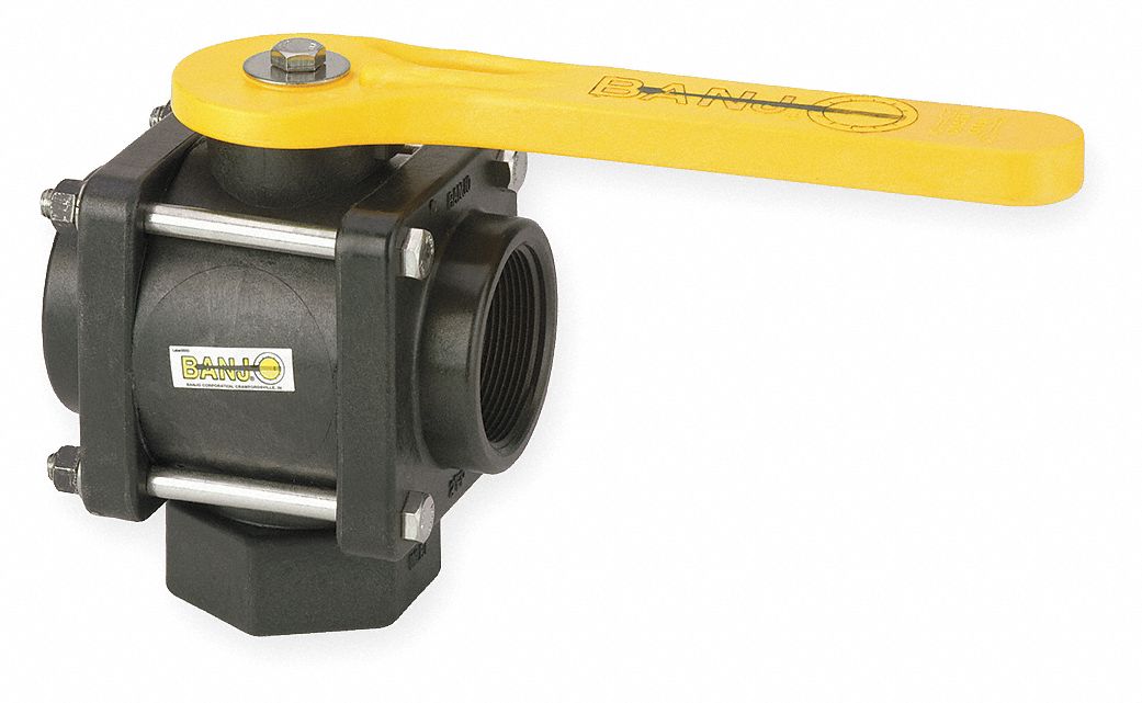 Manual 3-Way Ball Valve 2 Polypro