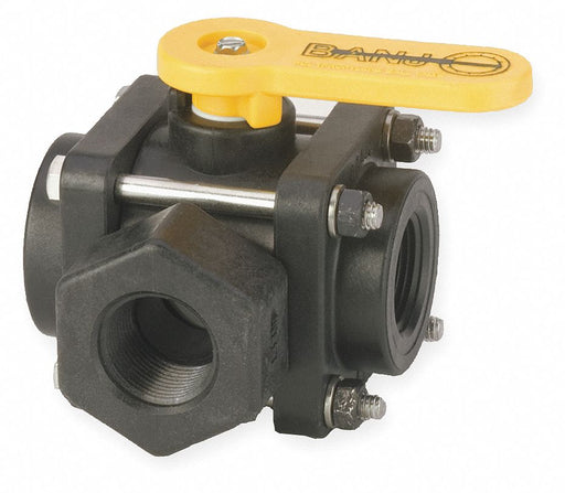 Manual 3-Way Ball Valve 3/4 Polypro