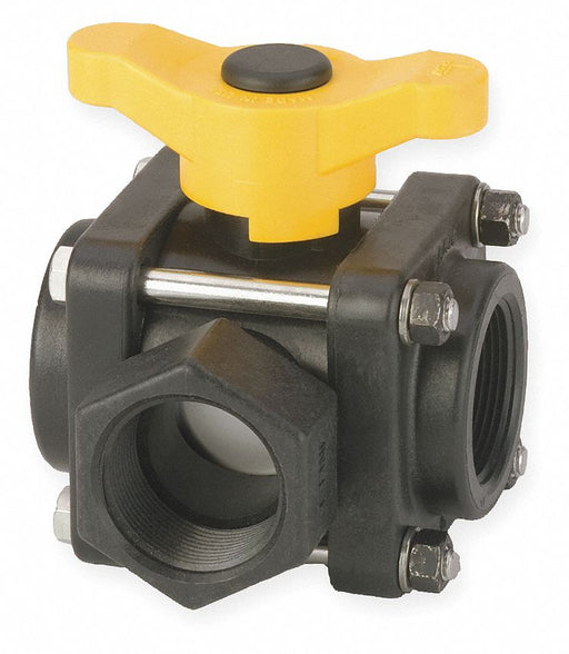 Manual 3-Way Ball Valve 1 1/4 Polypro