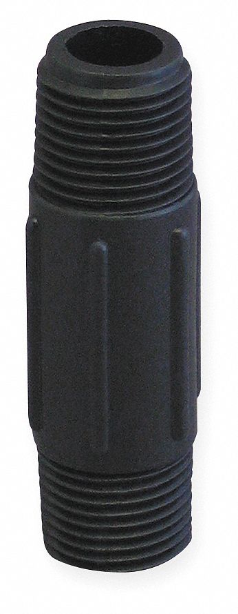 Pipe Nipple PP Black 1/2 in NPT