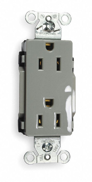 Receptacle Gray 15 A 2P3W Back Side 1PK