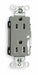Receptacle Gray 15 A 2P3W Back Side 1PK
