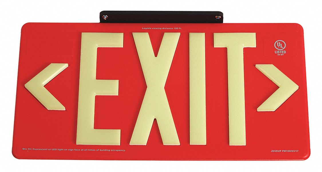 D6993 Exit Sign 8 5/8 in x 15 7/8 in Plastic
