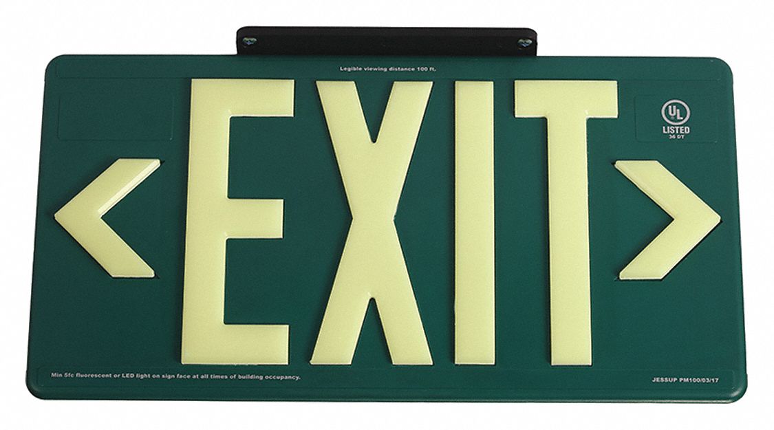 Exit Sign 8 5/8 in x 15 7/8 in Plastic