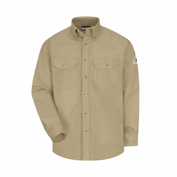 FR Long Sleeve Shirt Khaki S Button