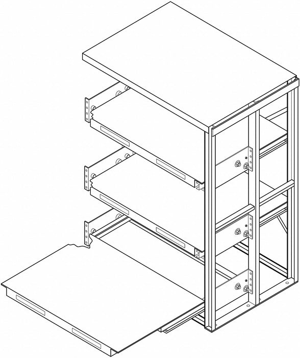 Roll Out Shelving 36inx72inx48in Add-On