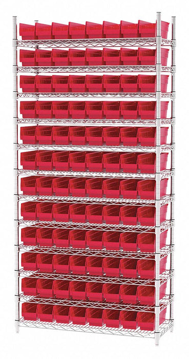 D5527 Bin Shlvng 14inx74inx36in Red
