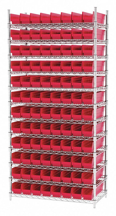D5529 Bin Shlvng 18inx74inx36in Red