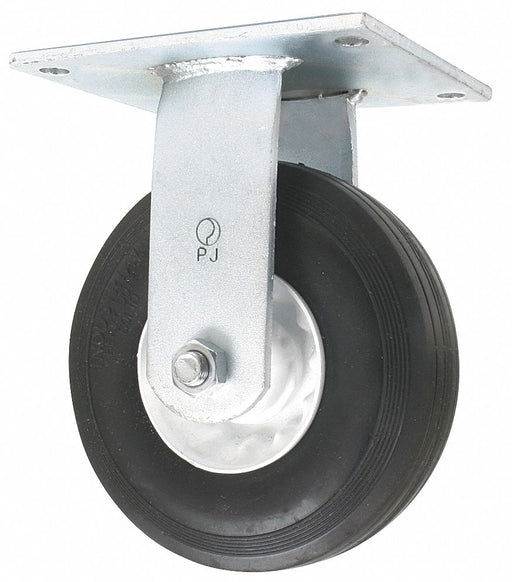 Plate Caster Rigid Rubber 7 3/8 H