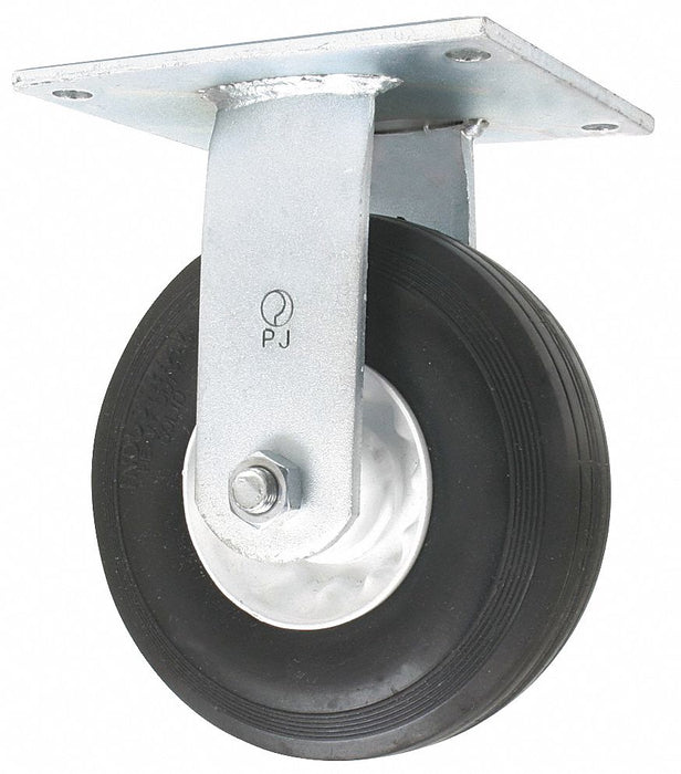 Plate Caster Rigid Rubber 7 3/8 H