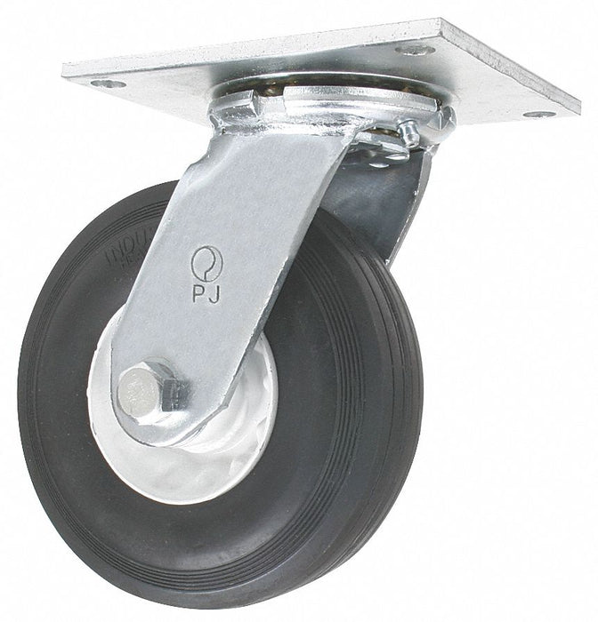 Plate Caster Swivel Rubber 10 H