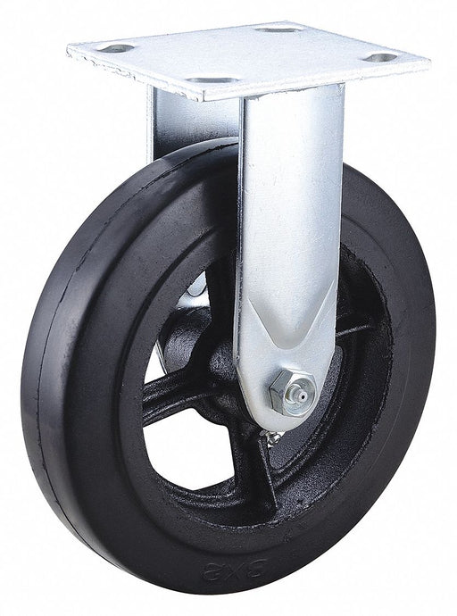 Plate Caster Rigid Rubber 9 1/2 H