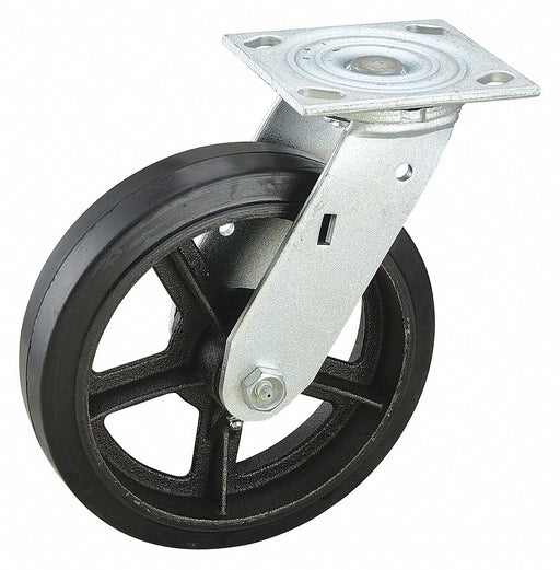Plate Caster Swivel Rubber 9 1/2 H