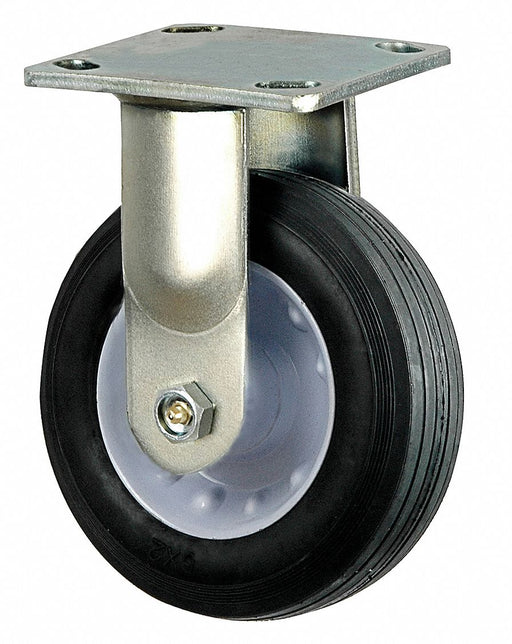 Plate Caster Rigid Rubber 7 3/8 H