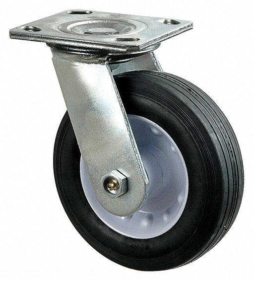 Plate Caster Swivel Rubber 7 3/8 H