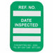 Tag White/Green 1-3/4inH 1-1/4inW PK100