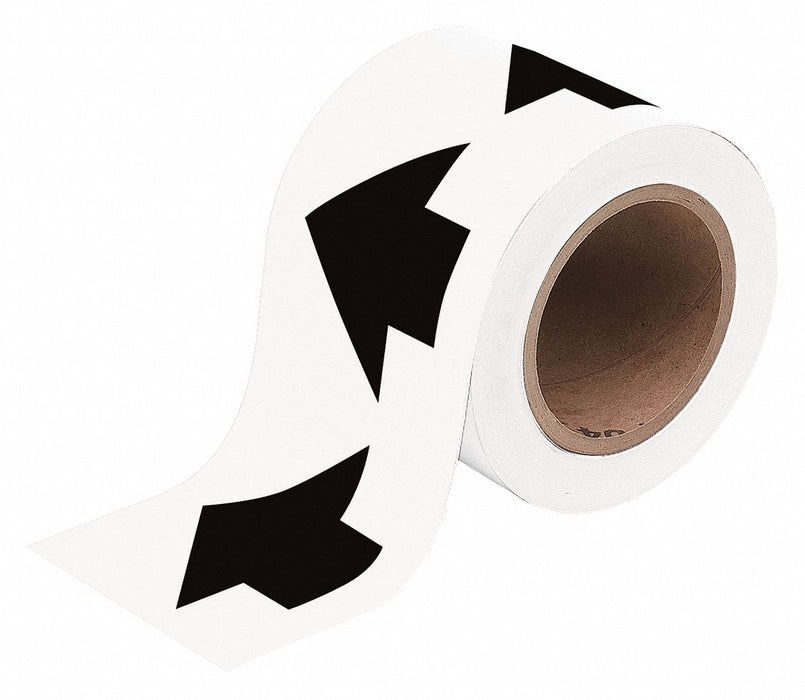 D3614 Arrow Tape White 4in W 90ft Roll L
