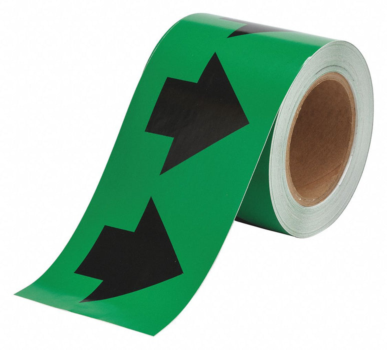 D3614 Arrow Tape Green 4in W 90ft Roll L