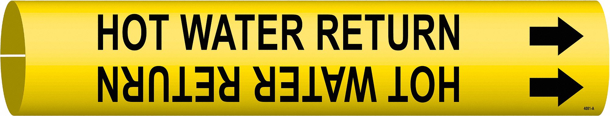 Pipe Marker Hot Water Return 13/16in H
