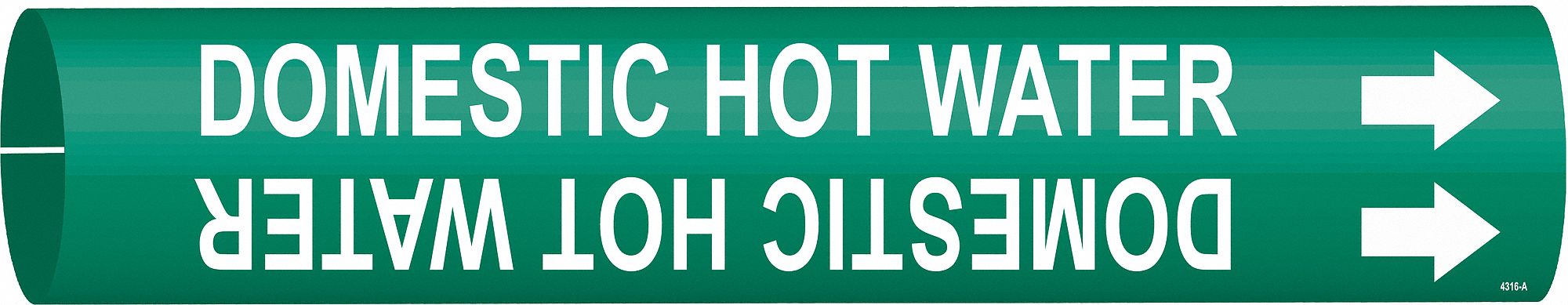 Pipe Marker Domestic Hot Water 13/16in H