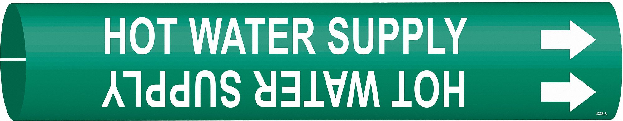 Pipe Marker Hot Water Supply 13/16in H