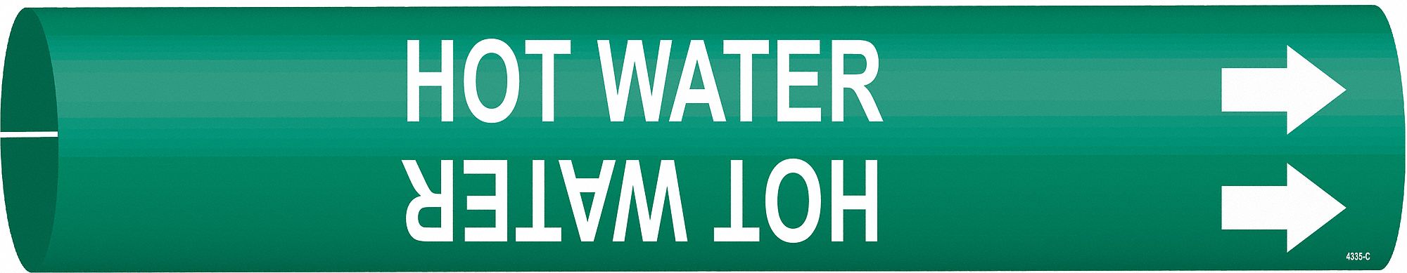 Pipe Marker Hot Water 2 in H 2 in W