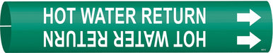 Pipe Marker Hot Water Return 2in H 2in W