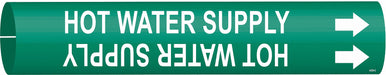 Pipe Marker Hot Water Supply 2in H 2in W