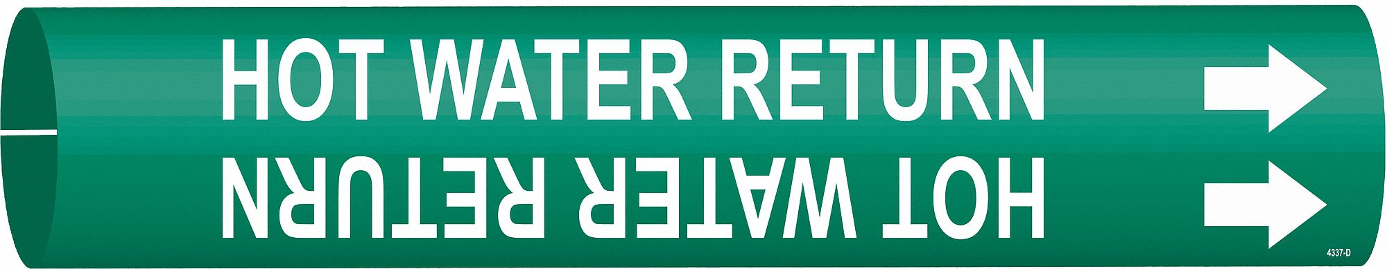 Pipe Marker Hot Water Return 2 13/16in H
