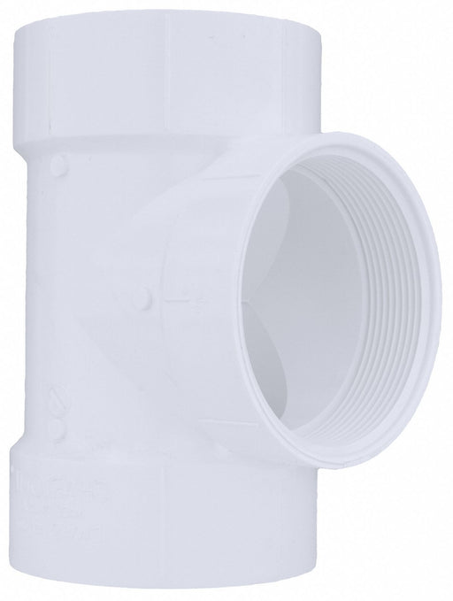 PVC Tee 4 in  4 in Hub 4 in NPT