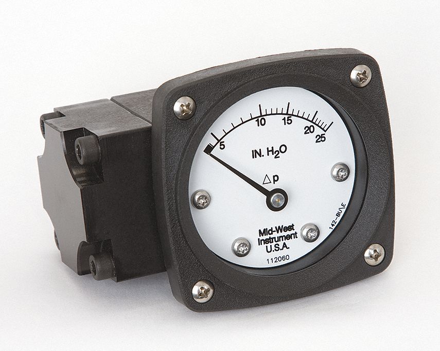 D0756 Pressure Gauge 0 to 25 In H2O