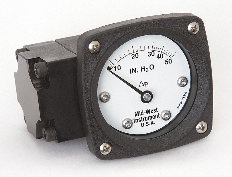 Pressure Gauge 0 to 50 In H2O