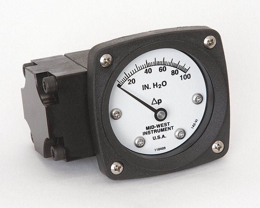 Pressure Gauge 0 to 100 In H2O