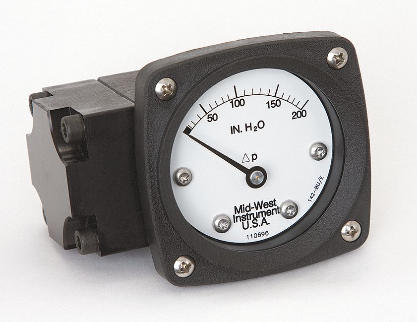 Pressure Gauge 0 to 200 In H2O