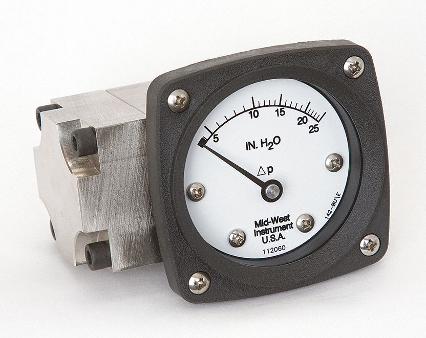 Pressure Gauge 0 to 25 In H2O