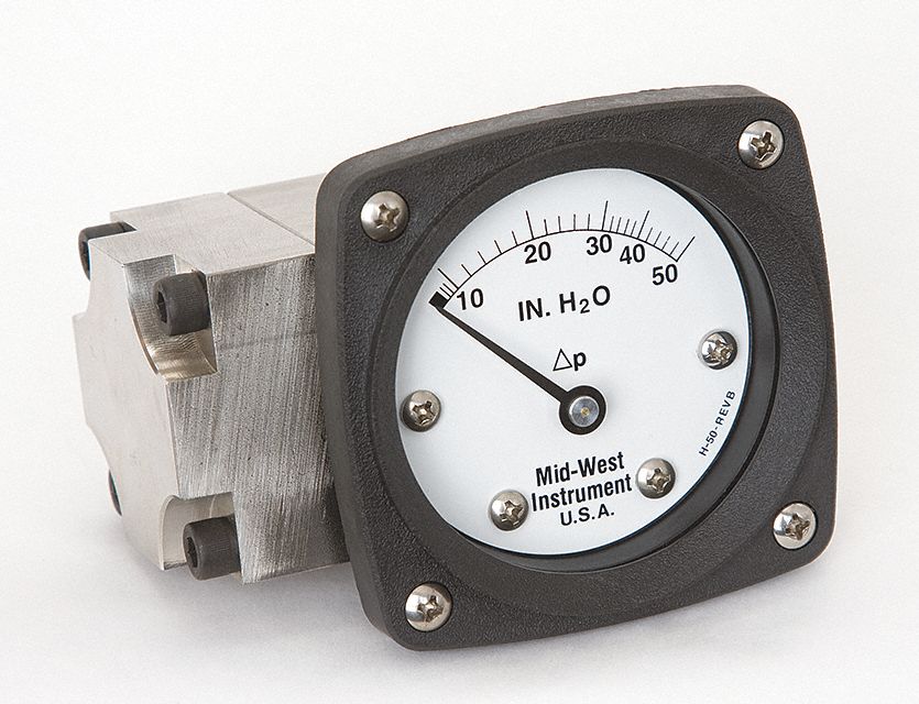 D0757 Pressure Gauge 0 to 50 In H2O