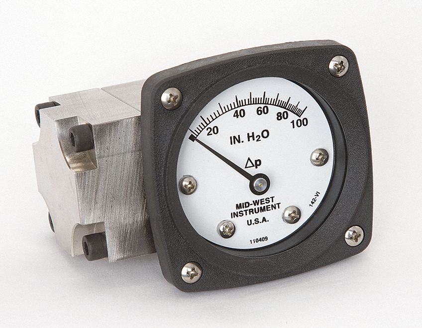 Pressure Gauge 0 to 100 In H2O