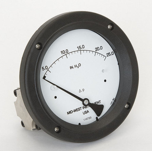 Pressure Gauge 0 to 25 In H2O