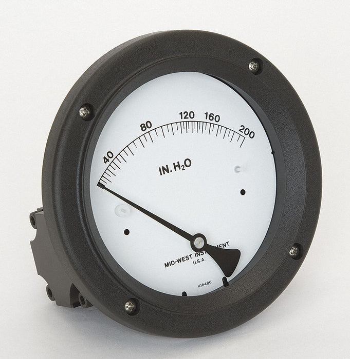 Pressure Gauge 0 to 200 In H2O