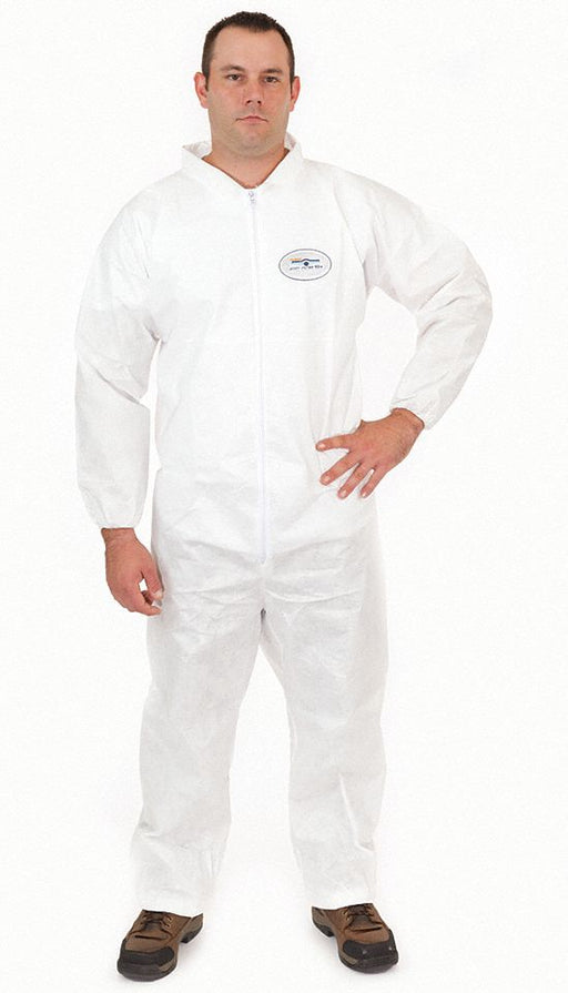 Collared Coverall Open White M PK25