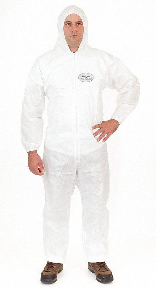 Hooded Coverall Open White XL PK25